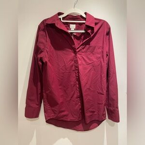 a new day Women's Dark Red Button-Down Shirt